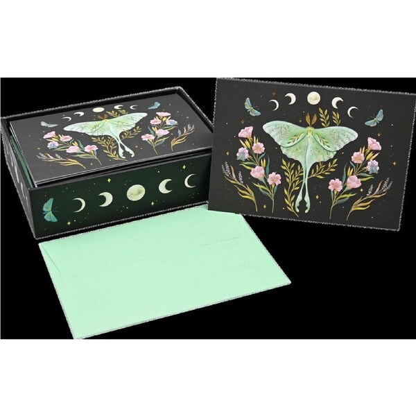 Peter Pauper Press Boxed Blank Note Cards - Luna Moth 343857