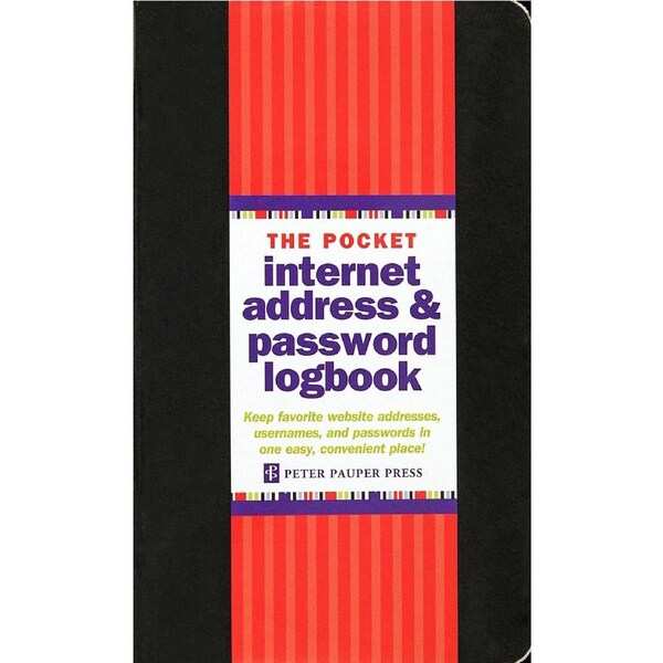 Peter Pauper Press The Pocket Internet Address & Password Logbook 315960