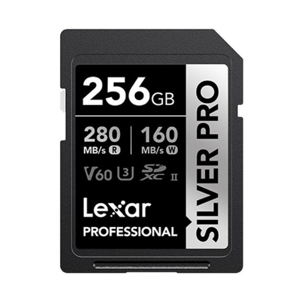 Lexar Professional SILVER PRO 256GB SDXC UHS-II Card 256GB C10, UHS-II(U3), V60, Silver Pro, up to 280MB/s read, 160MB/s write LSDSIPR256G-BNNNG