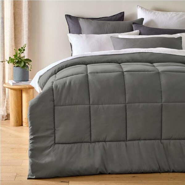 Adorn Living Drew Comforter Set - Grey - Single/Double