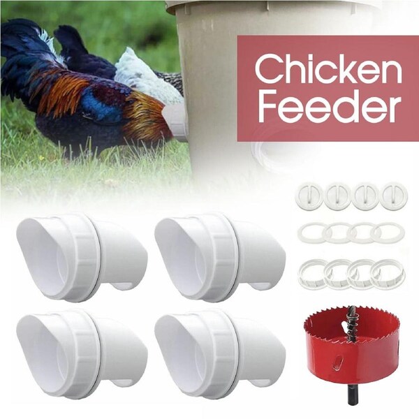 DIY Port PVC Gravity Fed Chicken Feeder New Chicken Feeder Poultry Pro Feeder