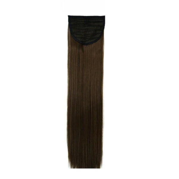 Human Natural Hair Extensions Pony Tail Hair Wrap Medium Brown