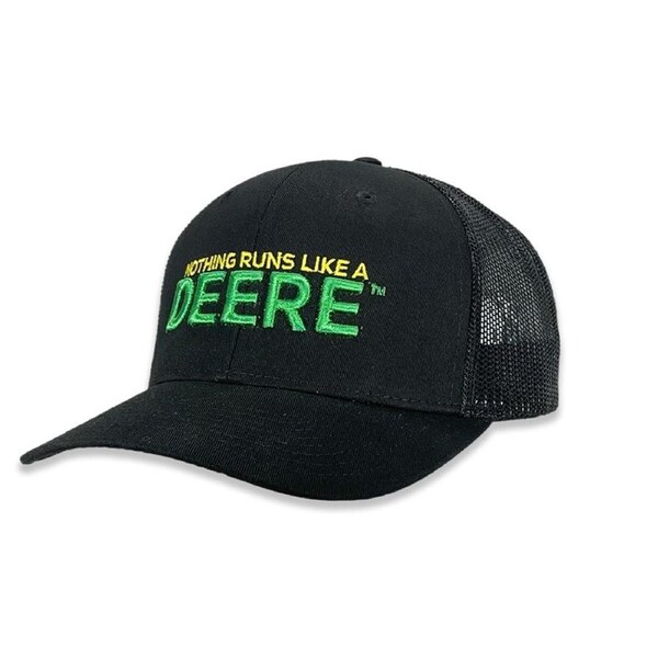 John Deere Nothing Runs Like a Deere Trucker Adjustable Mesh Cap Black
