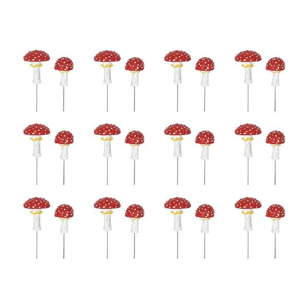 24pc Antheia Green Homewares Resin Garden Decor Fairy Garden Mushroom 19cm