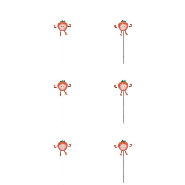 6PK Antheia Green Homewares Garden Stakes Home Plant Decor Fruit Assorted 65cm