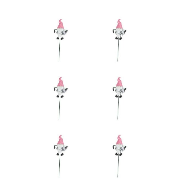 6PK Antheia Green Homewares Garden Stakes Gnome w/ Watering Can Assorted 68cm