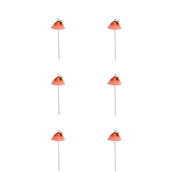 6PK Antheia Green Homewares Garden Stakes Decor Mushroom & Insect Assorted 64cm