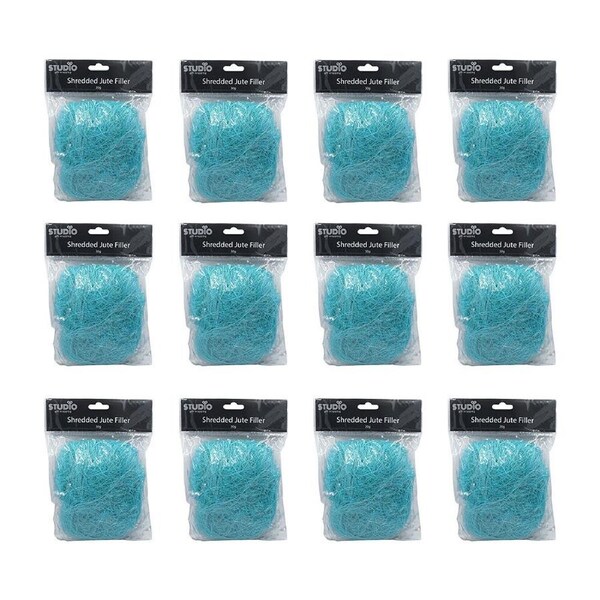 12PK Studio Gift Wrapping 30g Filler/Shredded Jute Blue Decoration Present Decor