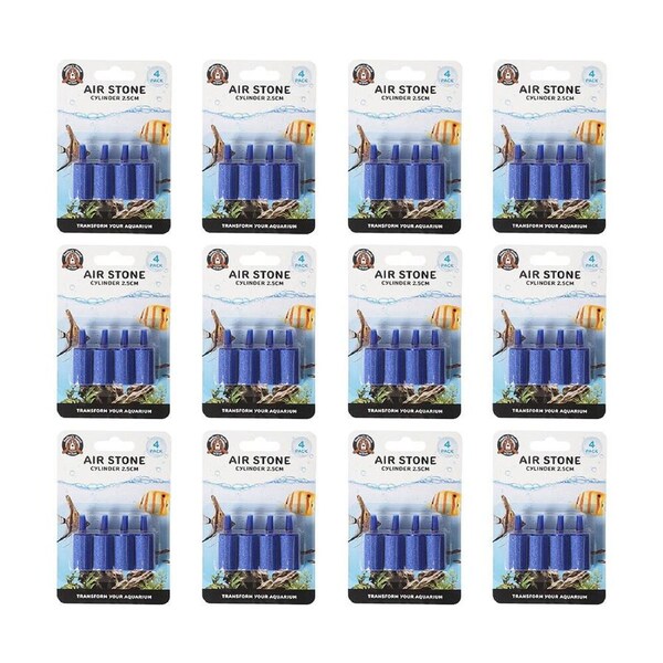 48pc Dudley's World Of Pets Aquarium/Fish Tank Airstone Cylinder 2.5cm Blue