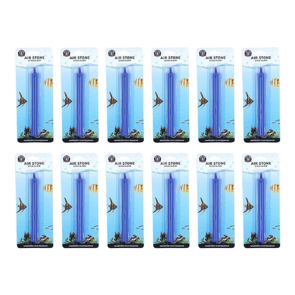 12PK Dudley's World Of Pets Stick Aquarium/Fish Tank Airstone Stick 15cm Blue