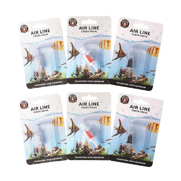 6PK Dudley's World Of Pets Aquarium/Fish Tank Air Line Check Valve Connector