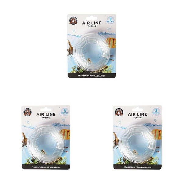 3PK Dudley's World Of Pets Aquarium/Tank PVC Flexible Durable Tubing 3m Clear