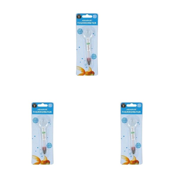 3PK Dudley's World Of Pets Aquarium/Tank Thermometer 10.5x2.5cm Temp Monitor