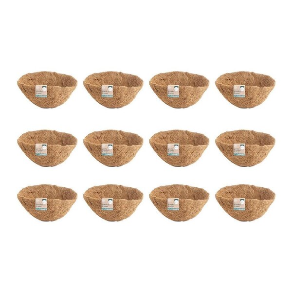 12PK Antheia Green Homewares Rigid Coconut Fibre Basket Liner Display Box 25cm