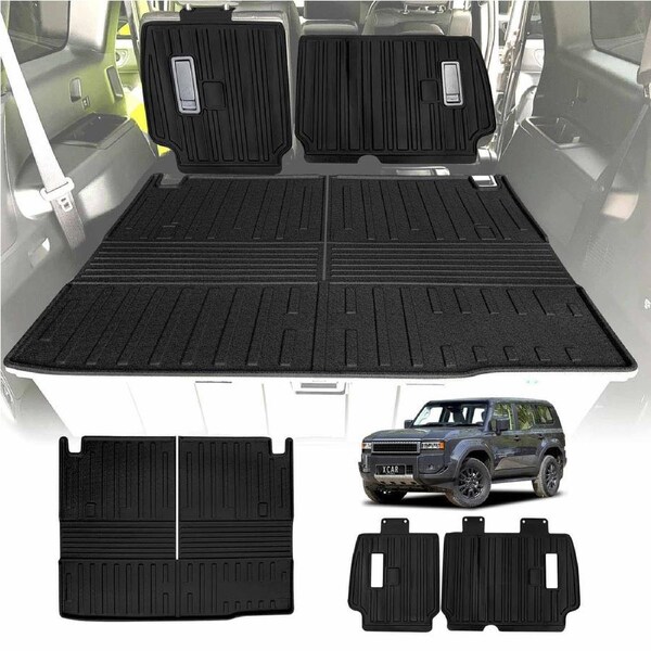 Boot Liner Back Seat Protector for Toyota Prado 250 Series 7-Seater 2024-2025 All Weather Heavy Duty Cargo Car Trunk Kick Mats