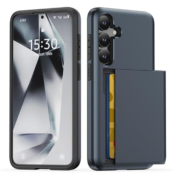 ZUSLAB Case for Samsung Galaxy S25+ Slide Armor Card Holder Protective Shockproof Hard Back Cover For Samsung (2025) - Blue