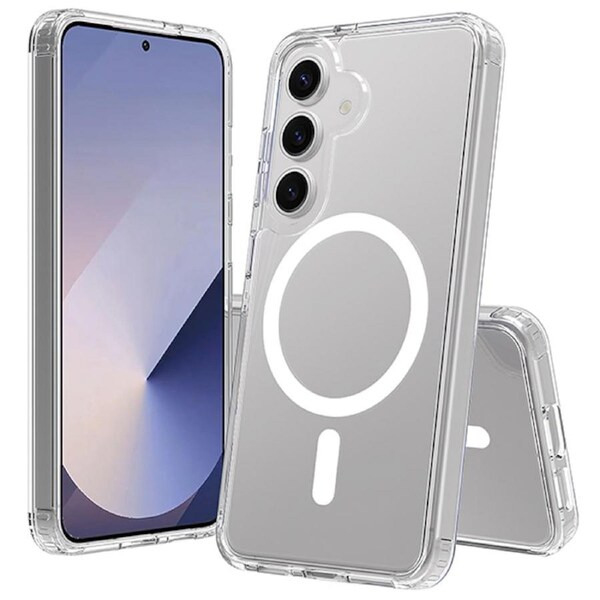 ZUSLAB Magnetic Case for Samsung Galaxy S25 Slim Hybrid Pro Protective Heavy Duty Shockproof Cover For Samsung (2025) - Clear
