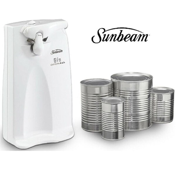 SUNBEAM Electric Can Opener Machine with Built in Knife Sharpener