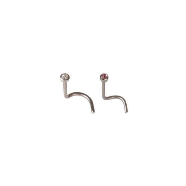 Adnohr Studex S/S/S Nose Stud Crystal/Lt Pink 9000