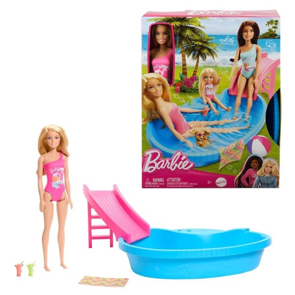 Barbie Doll and Pool Playset (Blonde Hair)