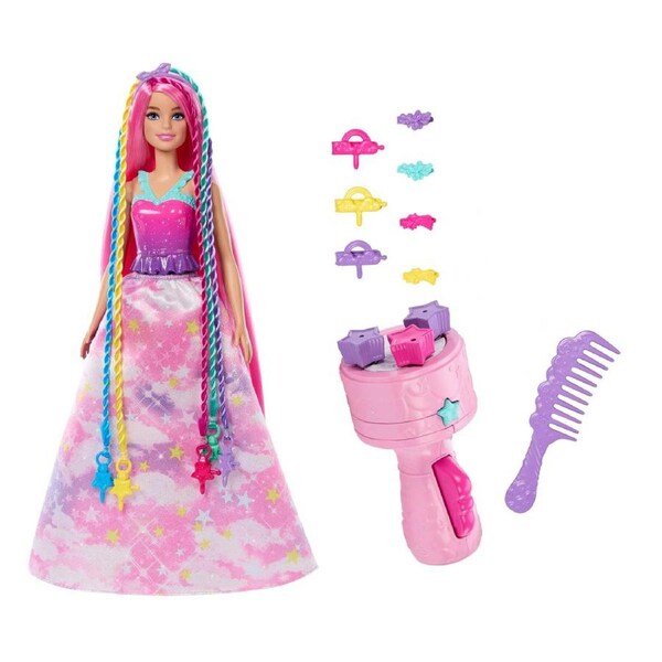 Barbie Dreamtopia Twist and Style Doll with Hair Styling Accessories