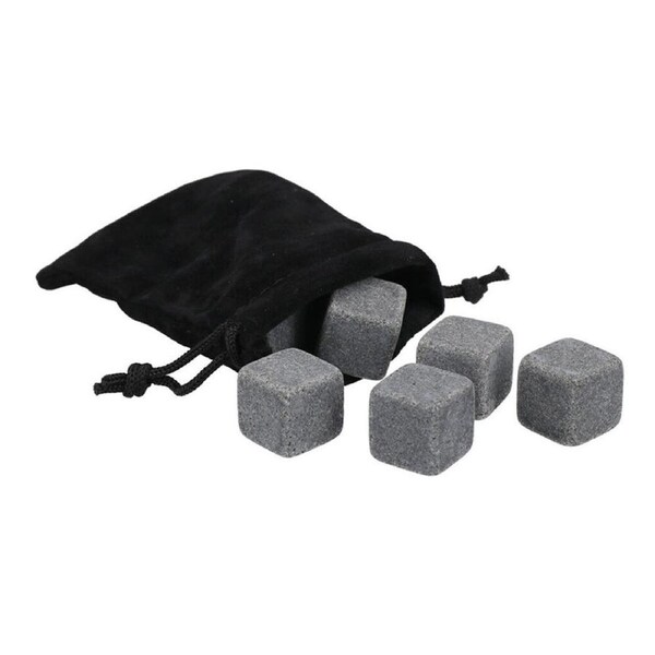9pc Barcraft Whisky Stones/Ice Cubes Reusable Cooling Rocks w/Pouch Set Grey