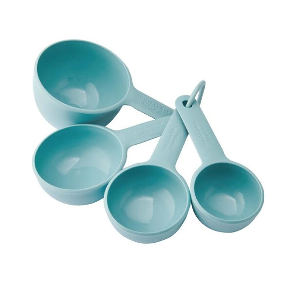 4pc Kitchenaid Plastic Measuring Cup Baking/Cooking Utensil Set Mineral Water