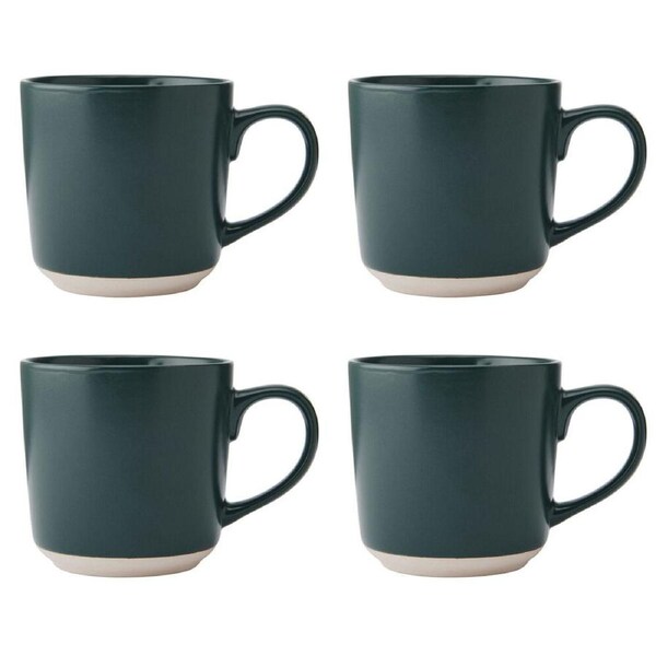 4PK La Cafetiere Ceramic Coffee Mug Tea/Water/Milk Cup Drinkware 350ml Green