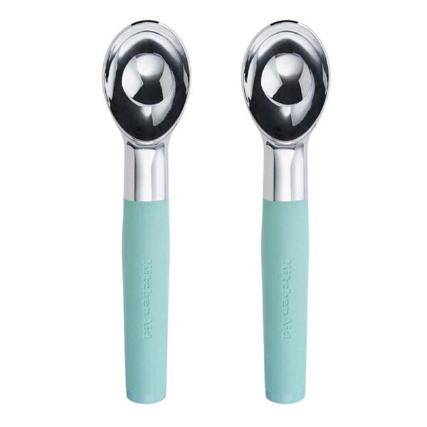 2PK Kitchenaid Soft Grip Metal Ice Cream Scoop Serving Utensil Mineral Water