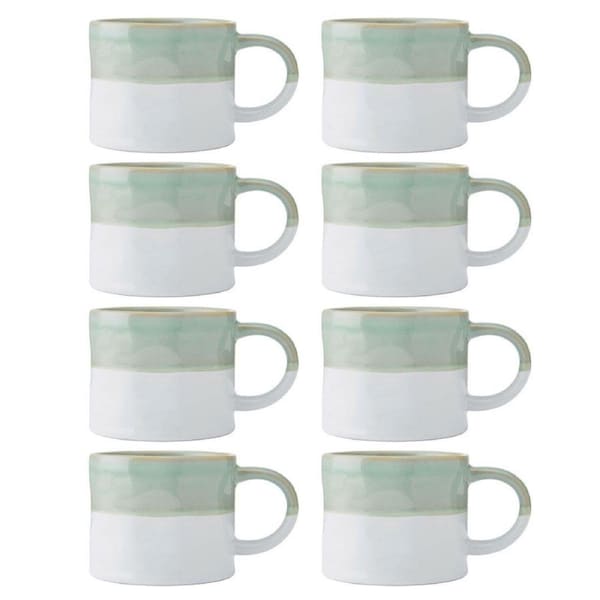 8PK Mikasa 350ml Ombre Coffee Mug Cup Stoneware Drinkware w/ Handle Blue/White