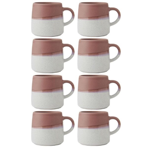 8PK Mikasa 400ml Reactive Glaze Coffee Mug Cup Stoneware Drinkware w/Handle Pink
