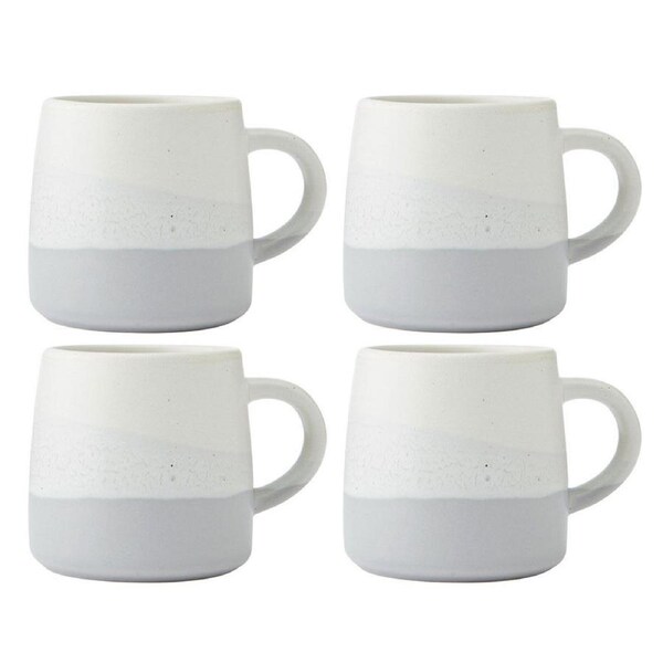 4PK Mikasa 400ml Reactive Glaze Coffee Mug Cup Stoneware Drinkware w/Handle Grey