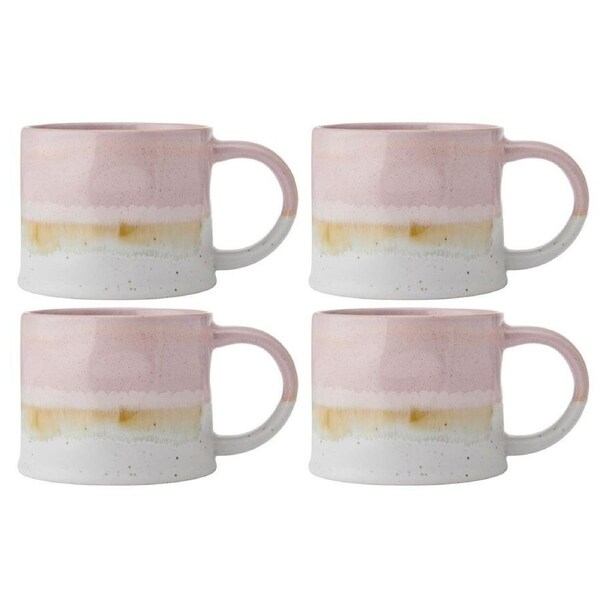 4PK Mikasa 450ml Reactive Glaze Coffee Mug Cup Stoneware Drinkware w/Handle Pink