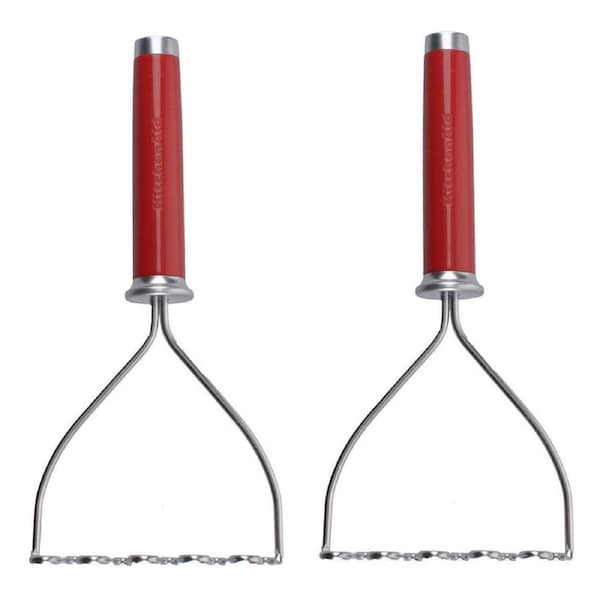 2PK KitchenAid Wire Handheld Potato Vegetable Masher Cooking Utensil Empire Red