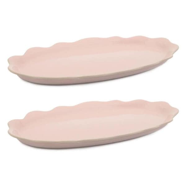 2PK Jamie Oliver Big Love Pass-Me Platter Serving Plate Stoneware 35x20cm Pink
