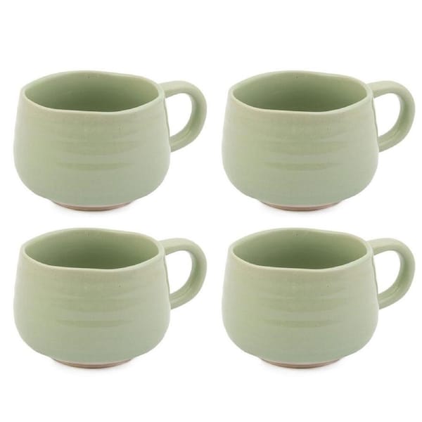 4PK Jamie Oliver Big Love Cosy Cuppa Coffee Mug w/ Handle 375ml Stoneware Green