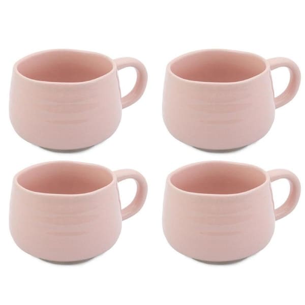 4PK Jamie Oliver Big Love Cosy Cuppa Coffee Mug w/ Handle 375ml Stoneware Pink