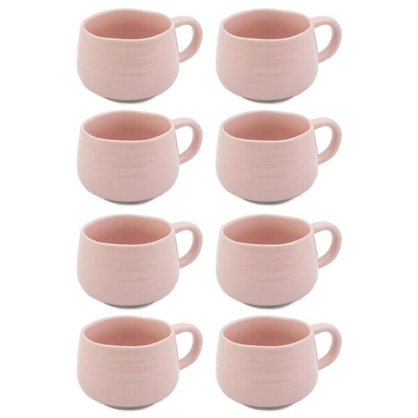 8PK Jamie Oliver Big Love Cosy Cuppa Coffee Mug w/ Handle 375ml Stoneware Pink
