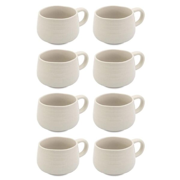 8PK Jamie Oliver Big Love Cosy Cuppa Coffee Mug w/ Handle 375ml Stoneware White