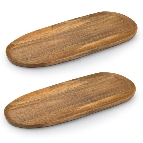 2PK Jamie Oliver Big Love Mango Wood Board Serving Platter Tray 57x25cm Brown