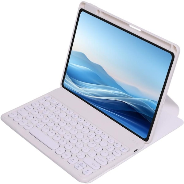 Techxtras Rotating Screen Case with Keyboard 10.2" iPad case (Gen. 9, 8 & 7) - White