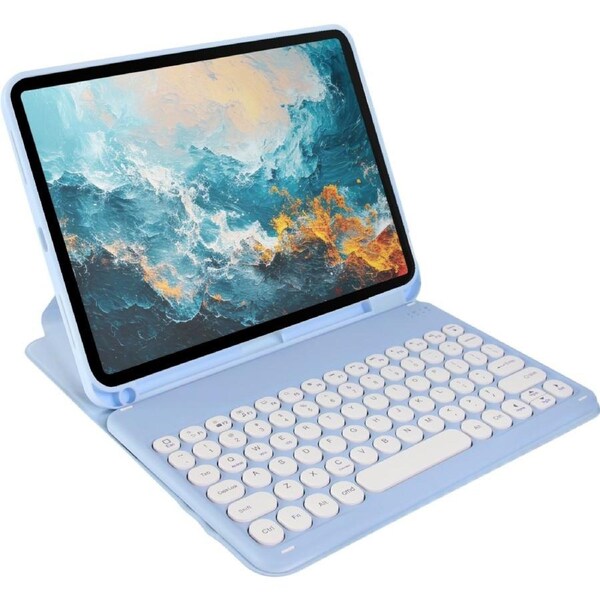 Techxtras Rotating Screen Case with Wireless Keyboard iPad A16/10.9" 10th Gen - Blue