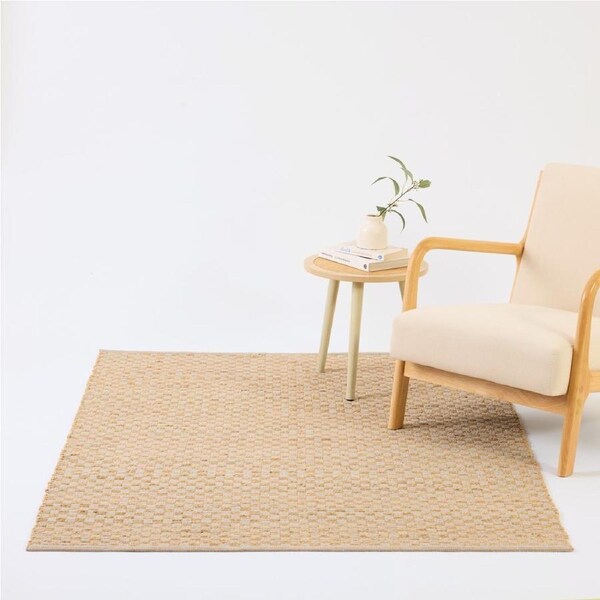 Openook Jute & Cotton Check Rug 133cm x 180cm