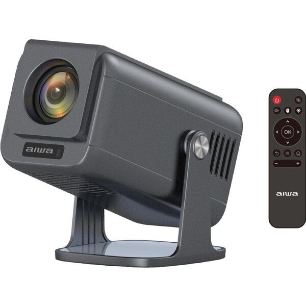 Aiwa FHD Smart LED Projector With Remote Control - Black