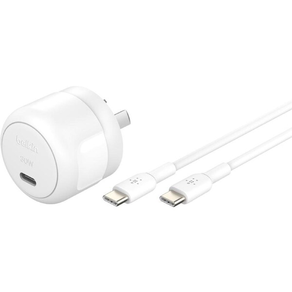 Belkin BoostCharge USB-C® Wall Charger&nbsp;30W&nbsp; + USB-C to USB-C Cable