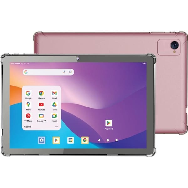 DGTEC 10.1" Tablet Pink with Clear Bumper Case