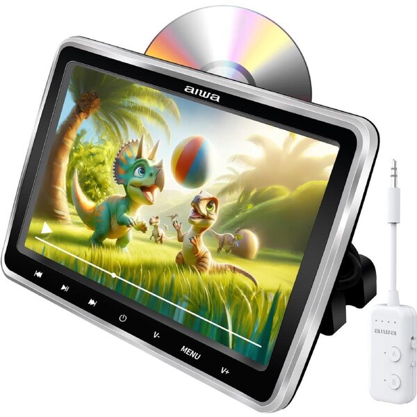 AIWA 10" Car DVD Player with Bonus Bluetooth Dual-Transmitter