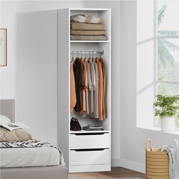 ALFORDSON Wardrobe Clothes Closet Storage Hanging Rod White