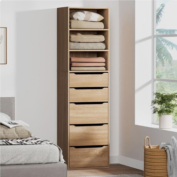 ALFORDSON Wardrobe 5 Drawers Clothes Closet Storage Cabinet Wood