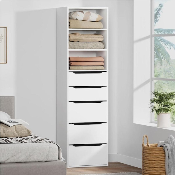 ALFORDSON Wardrobe 5 Drawers Clothes Closet Storage Cabinet White